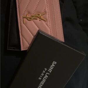 Yves Saint Laurent Blush Quilted Card Holder